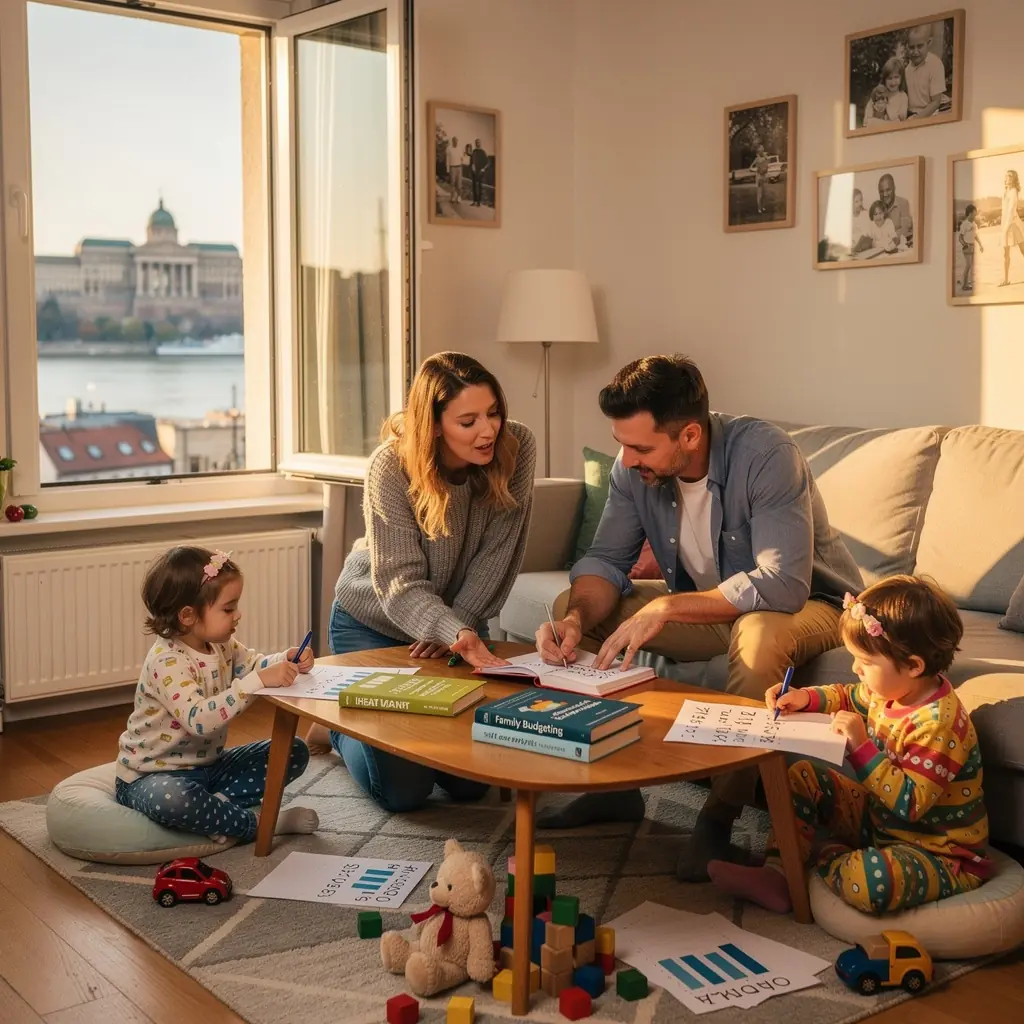 Pénzügyi tervezés grafika, amely bemutatja a költségvetés készítés lépéseit.